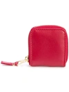 Comme Des Garçons Colour Plain Coin Purse In Red