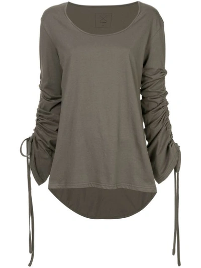 Taylor Gathered Sleeves Blouse In Grey