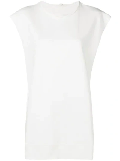 Mm6 Maison Margiela Plain Sleeveless Sweatshirt - White