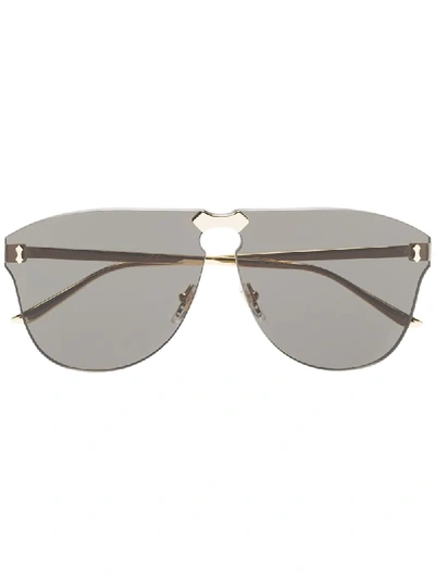 Gucci Metallic Aviator-frame Rimless Sunglasses