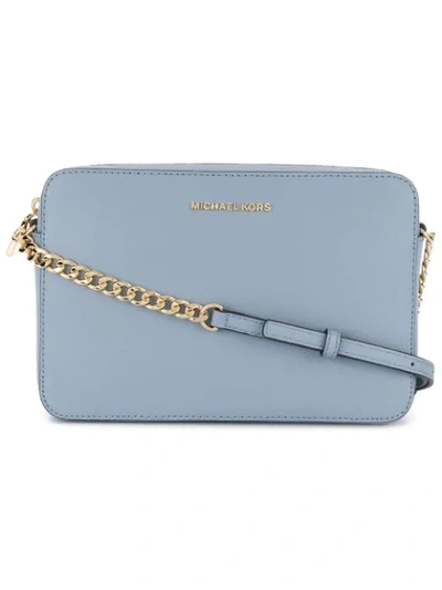 Michael Michael Kors Adele Double Gusset Crossbody Bag  In Blue