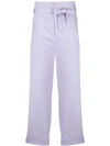 Reality Studio Cropped Belted Waist Trousers - Pink