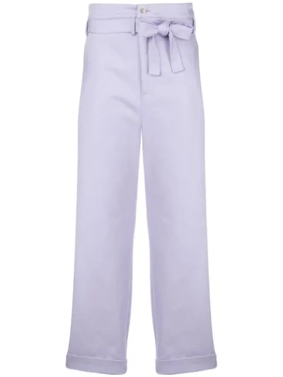 Reality Studio Cropped Belted Waist Trousers - Pink