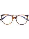 Chloé Eyewear Round Frame Glasses - Brown