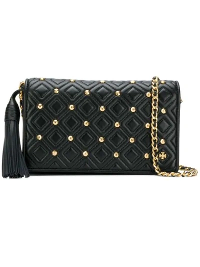 Tory Burch Fleming Stud Flat Wallet Crossbody Bag - Black