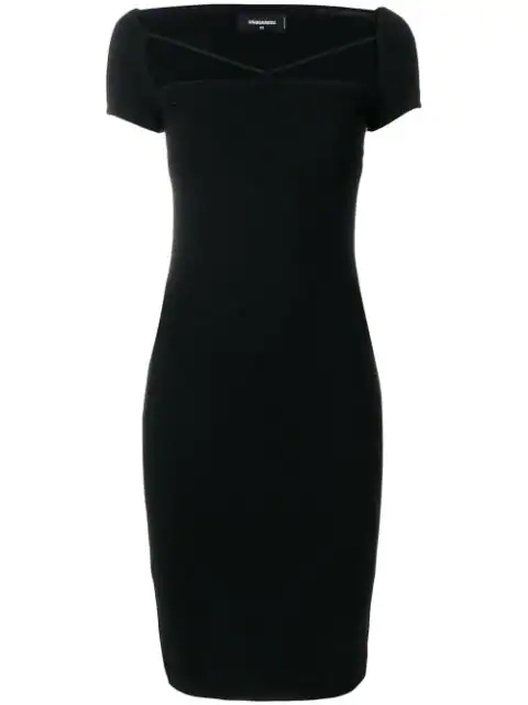 Dsquared2 Strap Front Fitted Dress - Black | ModeSens