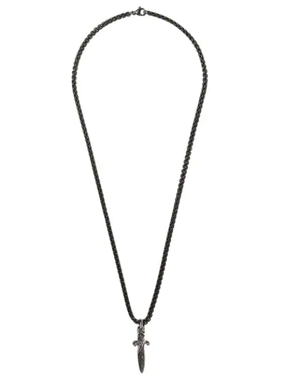 David Yurman Waves Diamond Dagger Amulet In Ssabd