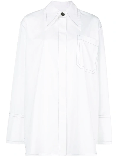 Marni Pointed Collar Shirt In White