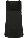 Theory Modern Racerback Silk Tank In Black