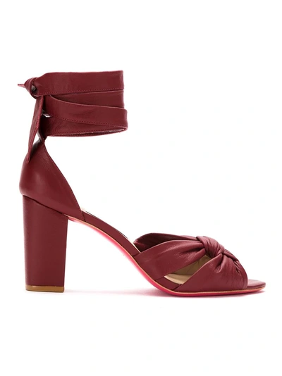 Zeferino Lace Up Leather Sandals - Red