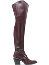 Chloé Buckle Over-the-knee Boots In Red