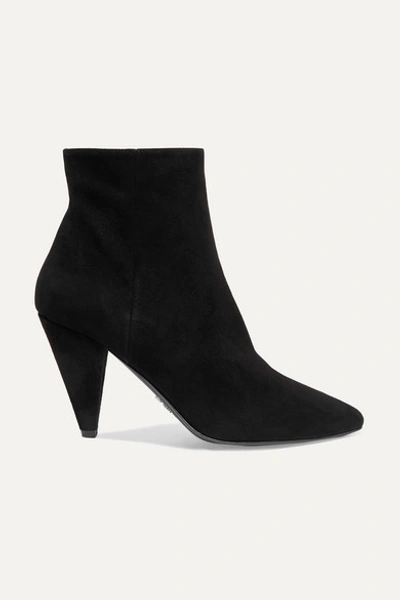 Prada 90 Suede Ankle Boots In Black