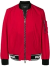 Dsquared2 Logo Detail Bomber Jacket In Red