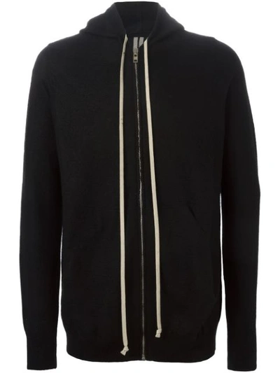 Rick Owens Black Zip Up Long Length Hoodie