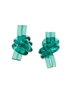 Jw Anderson Perspex Knot Earrings - Green