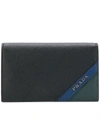 Prada Colour-block Logo Wallet - Black