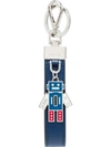 Prada Enamel Robot Keyring In Blue