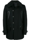 Belstaff Classic Button Up Coat In 90000 Black