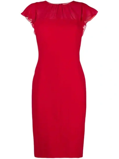 Max Mara Chiffon Panel Dress - Red