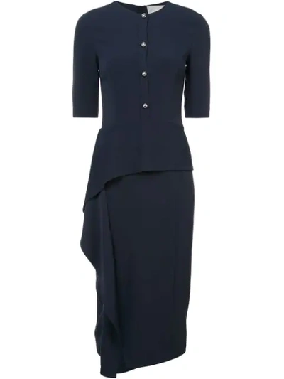 Jason Wu Collection Asymmetric Buttoned Dress - Blue