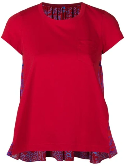 Sacai Flared T-shirt In Red