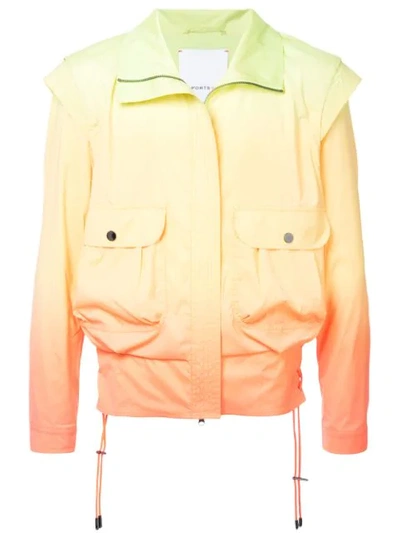 Ports V Gradient Bomber Jacket In Yellow