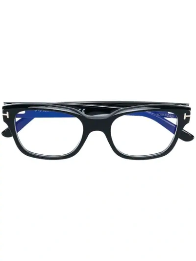 Tom Ford Square Glasses In Black