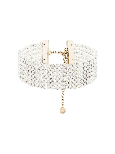 Nina Ricci Crystal Studded Choker - White