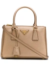 Prada Medium Classic Logo Tote Bag - Metallic