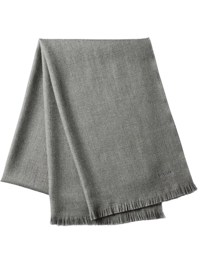 Prada Wool Twill Scarf In Grey