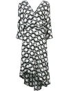 Diane Von Furstenberg Dvf  Palm Print Wrap Dress - Black