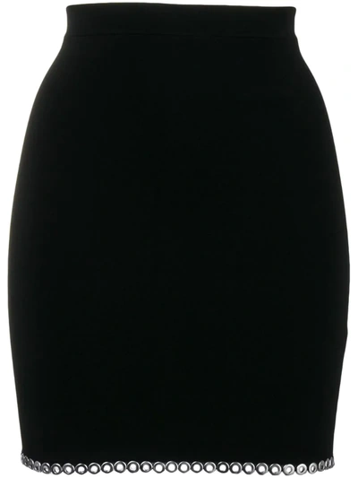 Alexander Wang Mini Skirt With Eyelet Edge In Black