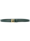 Prada Skinny Buckled Belt In Green