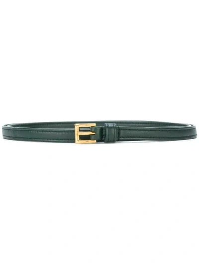 Prada Skinny Buckled Belt In Green