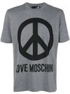 Love Moschino T-shirt Mit Logo-print In Grey