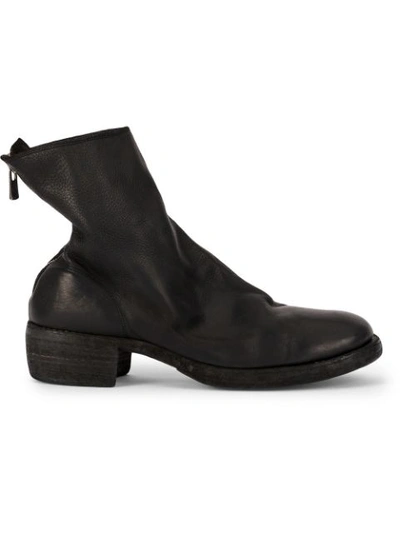 Guidi Rear Zipped Boots In Blkt Baby Calf F.g Lined