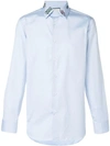 Gucci Embroidered Collar Shirt In Blue