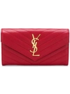 Saint Laurent Monogram Envelope Wallet In Red