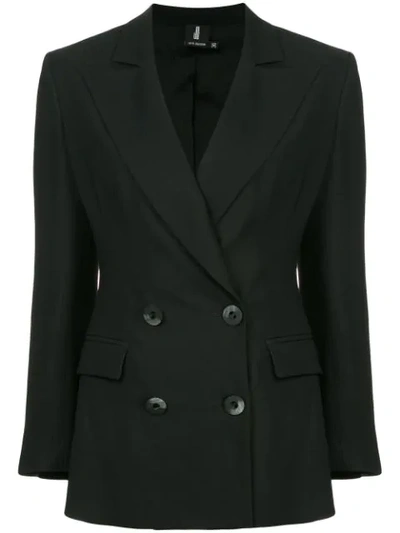 Julia Davidian Fitted Double Breasted Blazer - Black