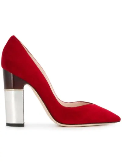 Pollini Block Heel Pumps - Red