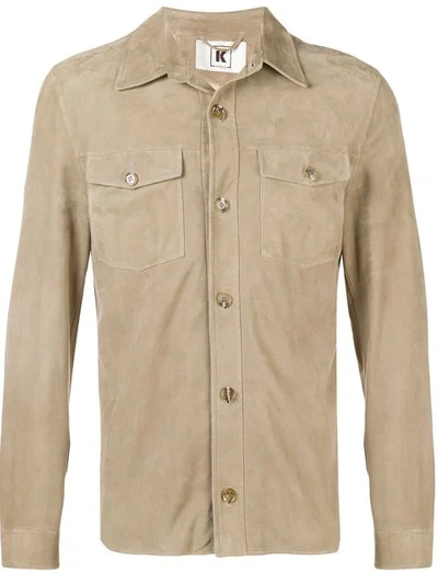 Kired Button Shirt Jacket In 04 Nude