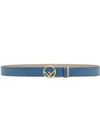 Fendi Logo Buckle Belt In Blue