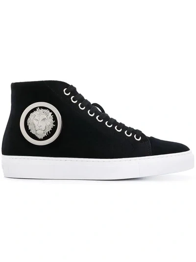 Versus Logo Plaque Hi-tops In Black
