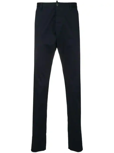Dsquared2 Slim-fit Tailored Trousers - Black In Blue
