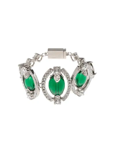 Miu Miu Embellished Beads Bracelet In Green