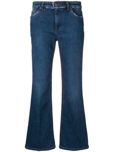 Red Valentino Cropped Flared Jeans In Blue