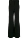 Theory Side Slit Flared Trousers In Black