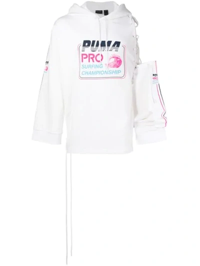Fenty X Puma Side Laced Long Sleeve Hoodie In White