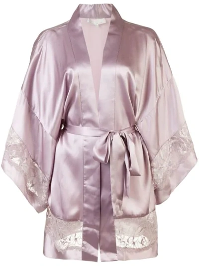 Fleur Du Mal Chateau Kimono Robe In Pink