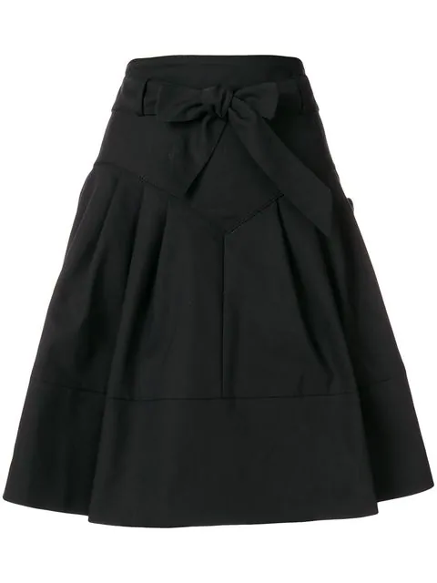 Miu Miu High-waisted Flared Skirt In Black | ModeSens
